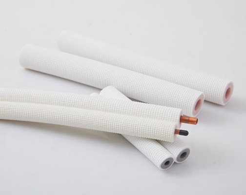 1/4 " - 5/8" ตําแหน่งสายโค้ลทองแดงประกอบกันเอง ชุดท่อไร้รอยสําหรับ HVAC เครื่องเย็น PE ขาวประกอบกันเองฟอง