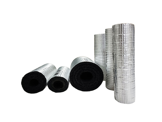 HVAC Duct Insulation Roll Polyethylene Cross Linked Foam XLPE Rolls With Aluminum Foil And Adhesive Glue สูตรปรับปรุงความอ่อนแอของอากาศ