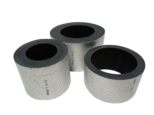 HVAC Duct Insulation Roll Polyethylene Cross Linked Foam XLPE Rolls With Aluminum Foil And Adhesive Glue สูตรปรับปรุงความอ่อนแอของอากาศ