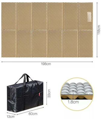 ขายปลีก แผ่นนอนพับสองชั้น ผนังอลูมิเนียมสีขาว ห้องปิด IXPE XPE หมองนอน