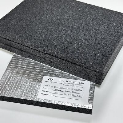 Semi Open Cell PO Foam Black Acoustic Insulation Sheets Laminated With Aluminum Foil And Self Adhesive Base Effective Noise Reduction Heat Isolation For Air Duct Systems And General Construction