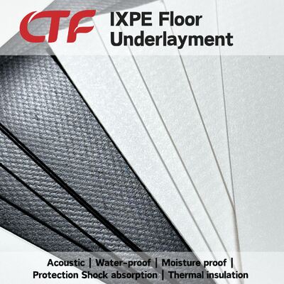 กันความชื้นเงียบ IXPE คูชั่น Underlay Pad อพาร์ทเมนต์พื้นรองเท้าสําหรับ PVC SPC Floors โรงแรม โรงพยาบาล การใช้งานก่อสร้าง
