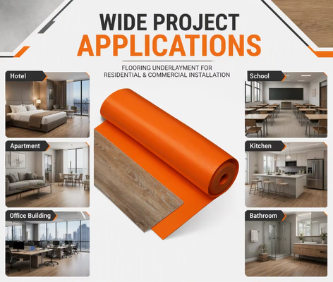 IXPE Foam Floor Underlayment Sound Absorbing Moisture Resistant Cushion for PVC SPC Vinyl Floor เหมาะสําหรับอพาร์ทเม้นท์ โรงแรมและโรงพยาบาล