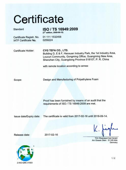 โฟมพอลิโอเลฟินเซลล์ปิดเชื่อมต่อกัน XPE / IXPE แผ่นกันความร้อนสําหรับก่อสร้างและ HVAC 24