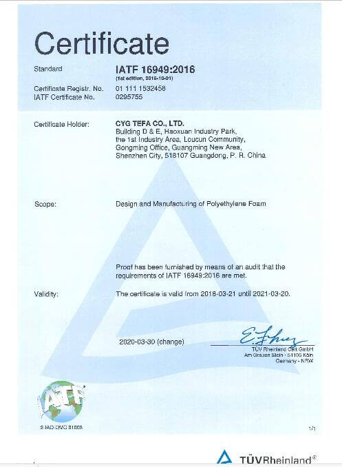 โฟมพอลิโอเลฟินเซลล์ปิดเชื่อมต่อกัน XPE / IXPE แผ่นกันความร้อนสําหรับก่อสร้างและ HVAC 26